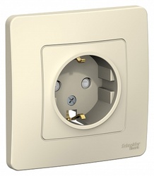 SE Blanca внутр Молочная Розетка с/з со шторками, 16А, 250В арт. BLNRS001112