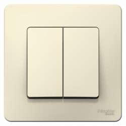 SE Blanca внутр Молочный Переключатель 2-клавишный, 10А, 250B арт. BLNVS106602