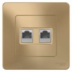 SE Blanca внутр Титан Розетка 2-ая КОМП/ТЛФ, RJ45+RJ11 арт. BLNIS045114