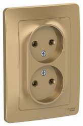 SE Blanca внутр Титан Розетка 2-ая б/з без шторок, 16А, 250В арт. BLNRS000024