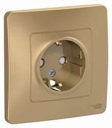 SE Blanca внутр Титан Розетка с/з со шторками, 16А, 250В арт. BLNRS001114