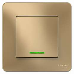 SE Blanca внутр Титан Выключатель 1-клавишный с подсветкой, 10А, 250B арт. BLNVS010114