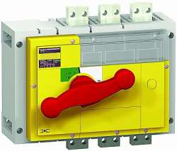 SE Compact INS/INV Выключатель-разъединитель INV1250 3P красная рукоятка/желтая панель арт. 31376