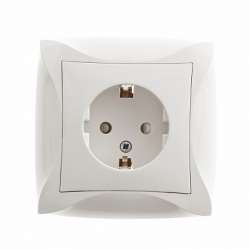 SE Дуэт Бел Розетка с/з с защитными шторками, в сборе с рамкой арт. WDE000144