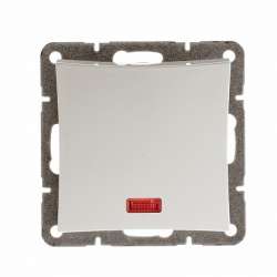 SE Дуэт Бел Выключатель 1-клавишный (сх.1) с подсветкой арт. WDE000113