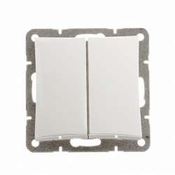 SE Дуэт Бел Выключатель 2-клавишный (сх. 5) арт. WDE000151