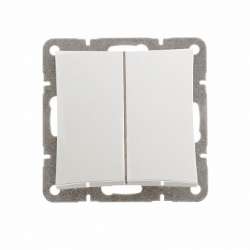 SE Дуэт Бел Выключатель 2-клавишный (сх. 5) с подсветкой арт. WDE000153