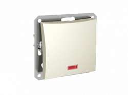 SE Дуэт Беж Выключатель 1-клавишный кнопочный с НО контактом (сх.1) с подсветкой арт. WDE000217