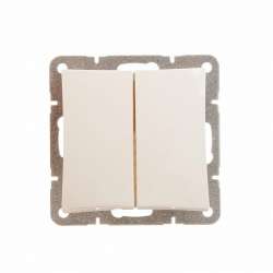 SE Дуэт Беж Выключатель 2-клавишный (сх.5) арт. WDE000251