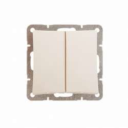 SE Дуэт Беж Выключатель 2-клавишный (сх.5) с подсветкой арт. WDE000253