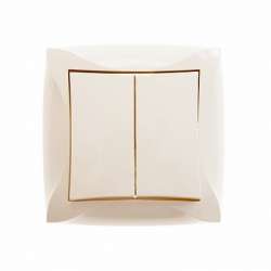 SE Дуэт Беж Выключатель 2-клавишный (сх.5) в сборе с рамкой арт. WDE000252