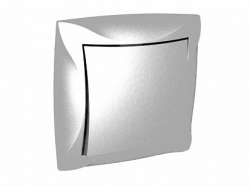 SE Дуэт Серебро Выключатель 1-клавишный (сх.1), в сборе с рамкой арт. WDE000312