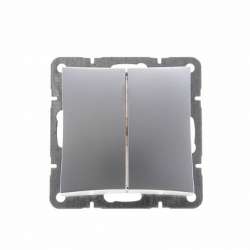 SE Дуэт Серебро Выключатель 2-клавишный (сх 5) арт. WDE000351