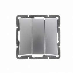 SE Дуэт Серебро Выключатель 3-клавишный (сх.3) арт. WDE000331