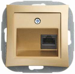 SE Дуэт Шампань Розетка компьютерная 1-ая RJ45 кат.5E арт. WDE000483