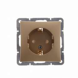 SE Дуэт Шампань Розетка с/з с защитными шторками арт. WDE000445