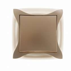 SE Дуэт Шампань Выключатель 1-клавишный (сх.1), в сборе с рамкой арт. WDE000412