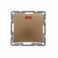 SE Дуэт Шампань Выключатель 1-клавишный (сх.1) с подсветкой арт. WDE000413