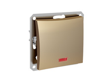 SE Дуэт Шампань Выключатель 1-клавишный кнопочный с НО контактом (сх.1) с подсветкой арт. WDE000417