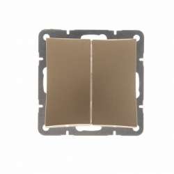 SE Дуэт Шампань Выключатель 2-клавишный (сх.5) арт. WDE000451