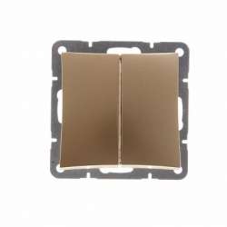 SE Дуэт Шампань Выключатель 2-клавишный (сх.5) с подсветкой арт. WDE000453