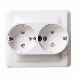 SE Этюд Бел Розетка 2-ая с/з с защитными шторками арт. PC16-008B