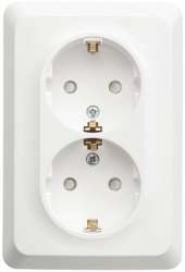 SE Этюд Бел Розетка 2-ая с/з со шторками 16А 250B арт. PC16-108B