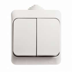 SE Этюд наруж Бел Выключатель 2-клавишный IP44 арт. BA10-042B