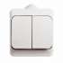 SE Этюд наруж Бел Выключатель 2-клавишный IP44 арт. BA10-042B