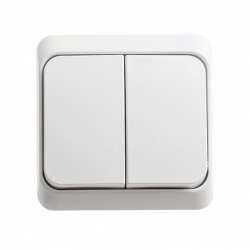 SE Этюд наруж Бел Выключатель 2-клавишный с подсветкой арт. BA10-006B