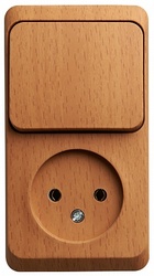 SE Этюд наруж Бук Блок: Розетка б/з + выключатель 1-клавишный арт. BPA16-204T