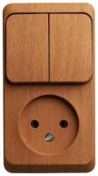 SE Этюд наруж Бук Блок: Розетка б/з + выключатель 2-клавишный арт. BPA16-205T