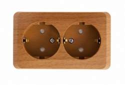 SE Этюд наруж Дача Темный бук Розетка 2-ая с/з со шторками арт. PA16-008T