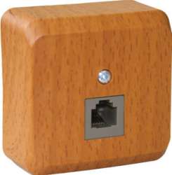 SE Этюд наруж Дача Темный бук Розетка ТЛФ 1-ая арт. TELA-001T