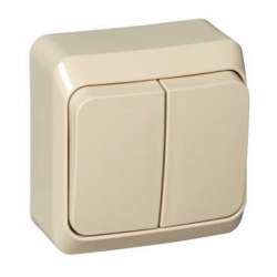 SE Этюд наруж Крем Выключатель 2-клавишный арт. BA10-002K