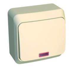 SE Этюд наруж Крем Выключатель кнопочный с подсветкой арт. KA10-002K