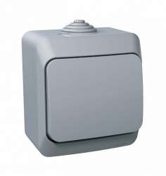 SE Этюд наруж Серый Переключатель 1-клавишный IP44 сх.6 арт. BA10-046C