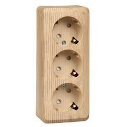 SE Этюд наруж Сосна Розетка 3-ая с/з со шторками 16А 250B арт. PA16-012D