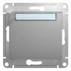 SE Glossa Алюминий Кнопка нажимная с табличкой, сх.1 арт. GSL000319