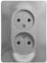 SE Glossa Алюминий Розетка 2-я б/з (в сборе с рамкой) арт. GSL000320