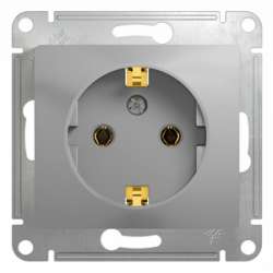 SE Glossa Алюминий Розетка с/з арт. GSL000343