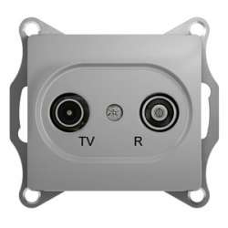 SE Glossa Алюминий TV-R Розетка одиночная 1DB арт. GSL000394