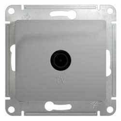 SE Glossa Алюминий TV Розетка одиночная 1DB арт. GSL000391