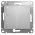SE Glossa Алюминий Выключатель 2-клавишный, сх.5, 10АХ арт. GSL000351
