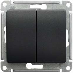 SE Glossa Антрацит Переключатель 2-клавишный, сх.6, 10АХ арт. GSL000765