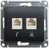 SE Glossa Антрацит Розетка 2-ая компьютерная RJ45+RJ45, кат.5E арт. GSL000785KK