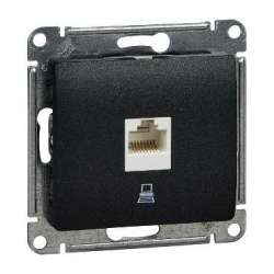 SE Glossa Антрацит Розетка компьютерная RJ45 кат.5E арт. GSL000781K