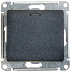 SE Glossa Антрацит Выключатель 1-клавишный с подсветкой сх.1а, 10AX арт. GSL000713