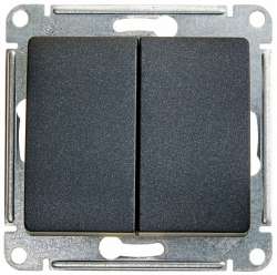 SE Glossa Антрацит Выключатель 2-клавишный, сх.5, 10АХ арт. GSL000751