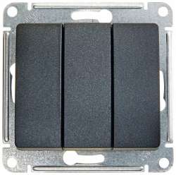 SE Glossa Антрацит Выключатель 3-клавишный сх.3, 10AX арт. GSL000731